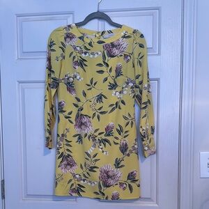 LOFT Yellow Sheath Dress with Peter Pan Collar